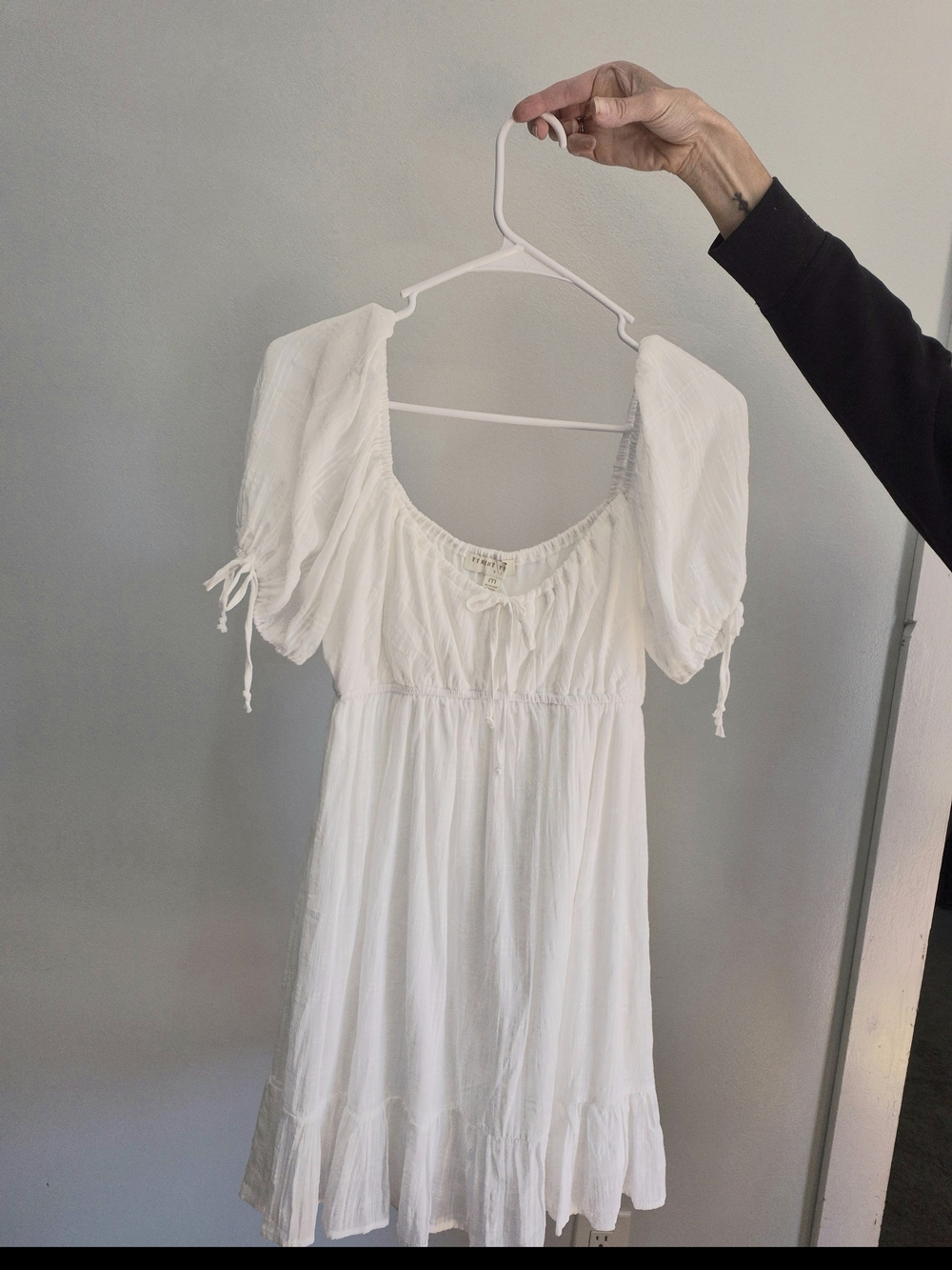 White Boho Baby Doll Mini Dress